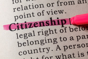 Citizenship word highlighted pink