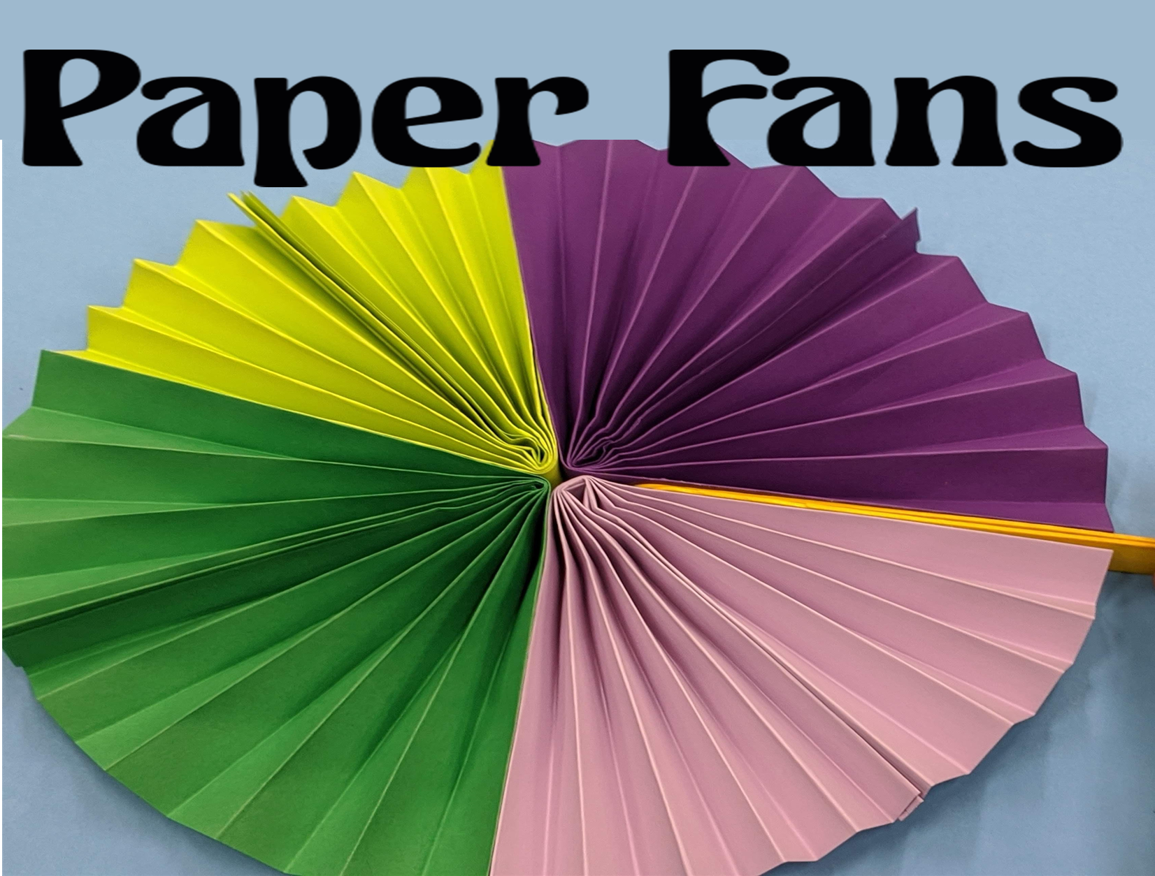 Paper Fan craft available at the Main Library for curbside pickup starting the week of August 24th. Get them while supplies last.