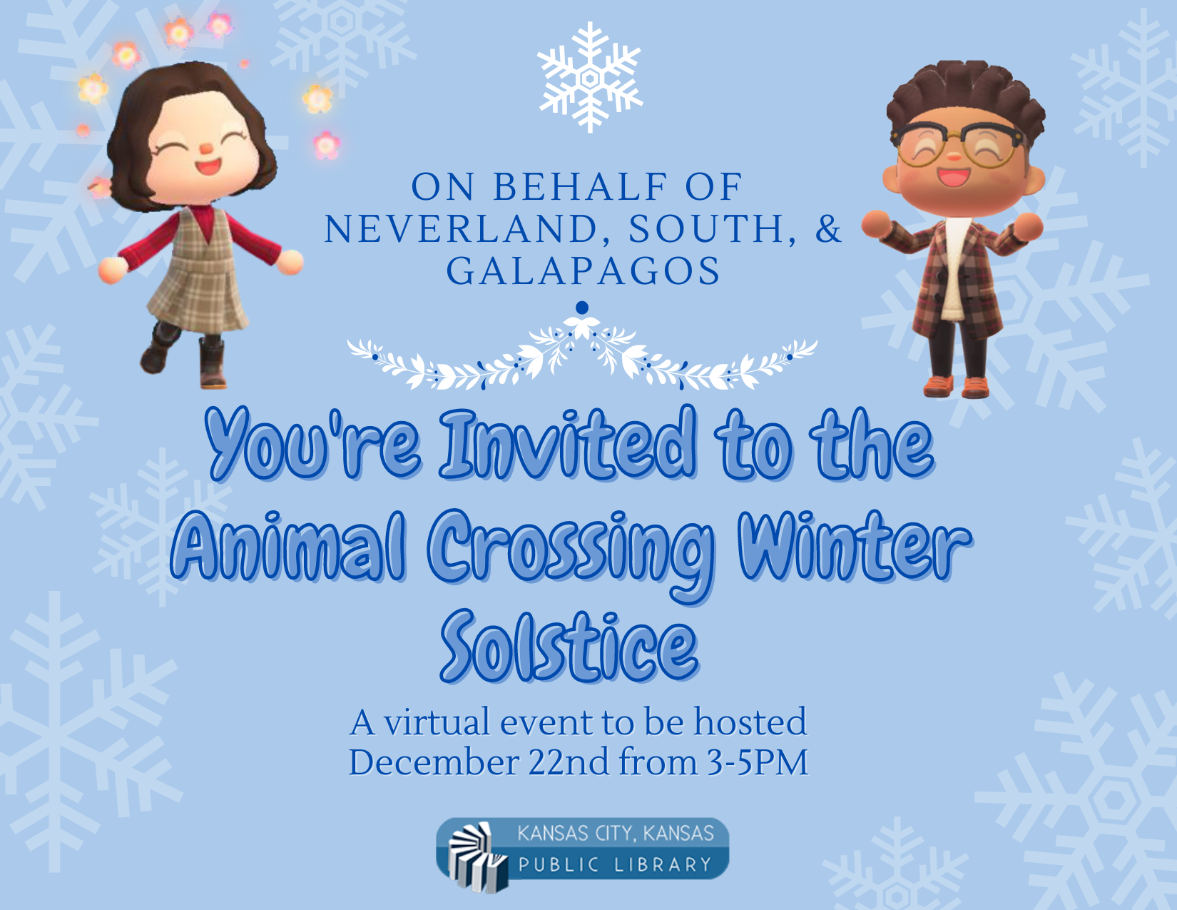 Animal Crossing Winter Solstice Invite Flyer