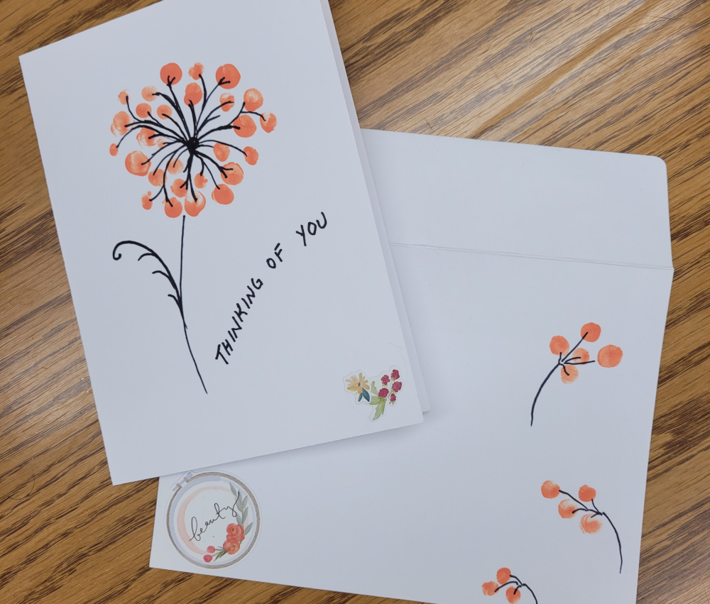 spring flower card and envelope