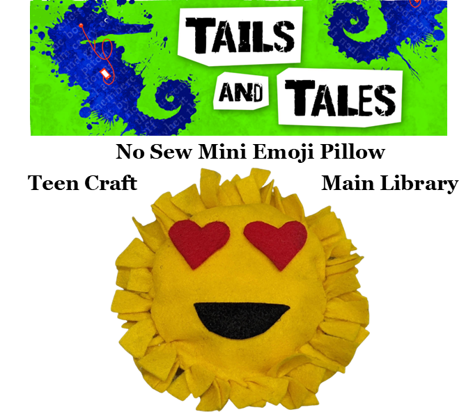 Tails and Tales No Sew Mini Emoji Pillow. Teen Craft. Main Library.