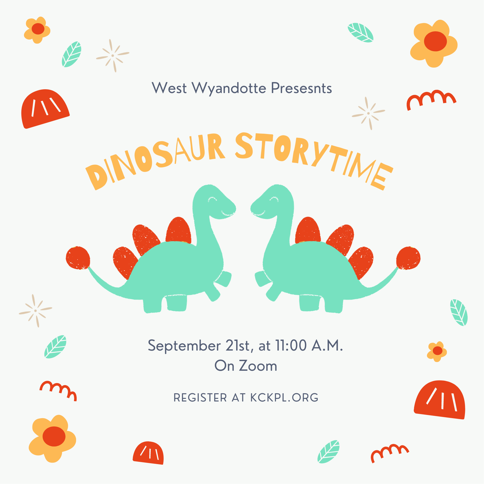 Dinosaur Storytime Poster