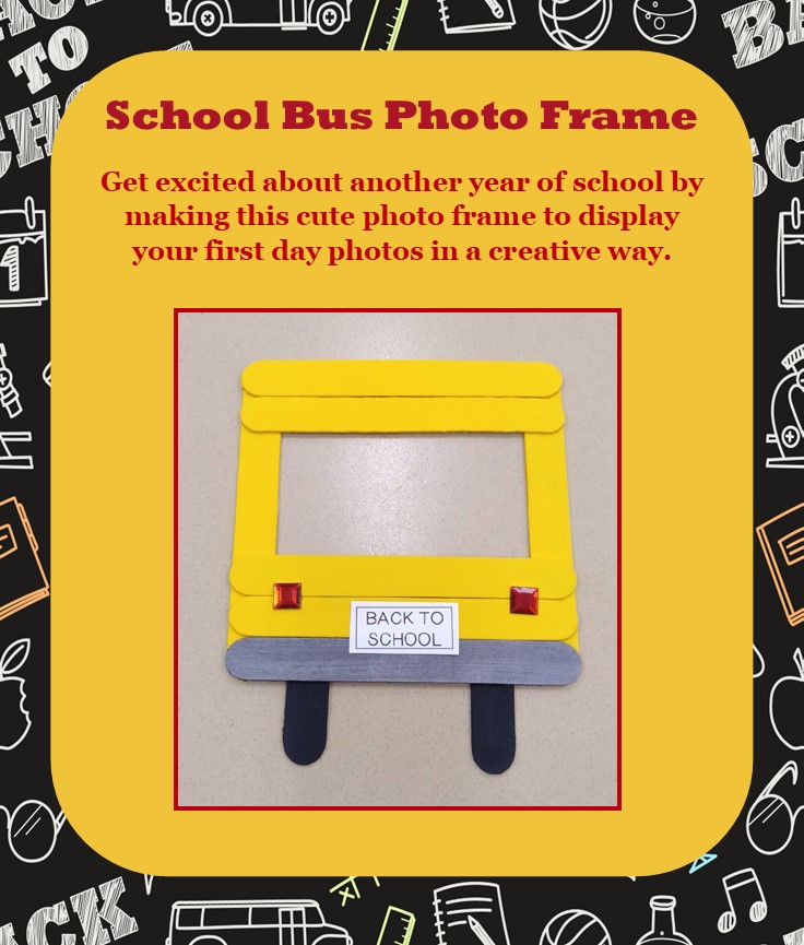 School bus photo frame