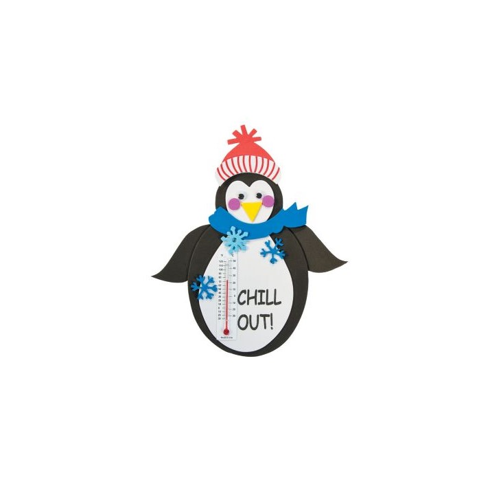 penguin craft with a thermometer