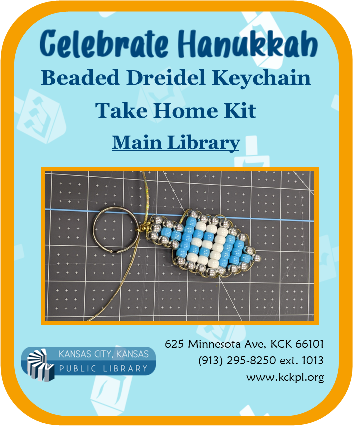 Celebrate Hanukkah Take home craft. Beaded dreidel keychain.
