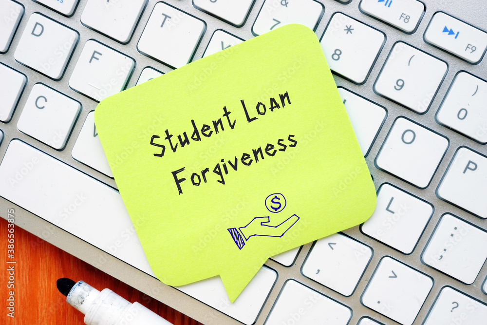 student loan forgiveness sticky note