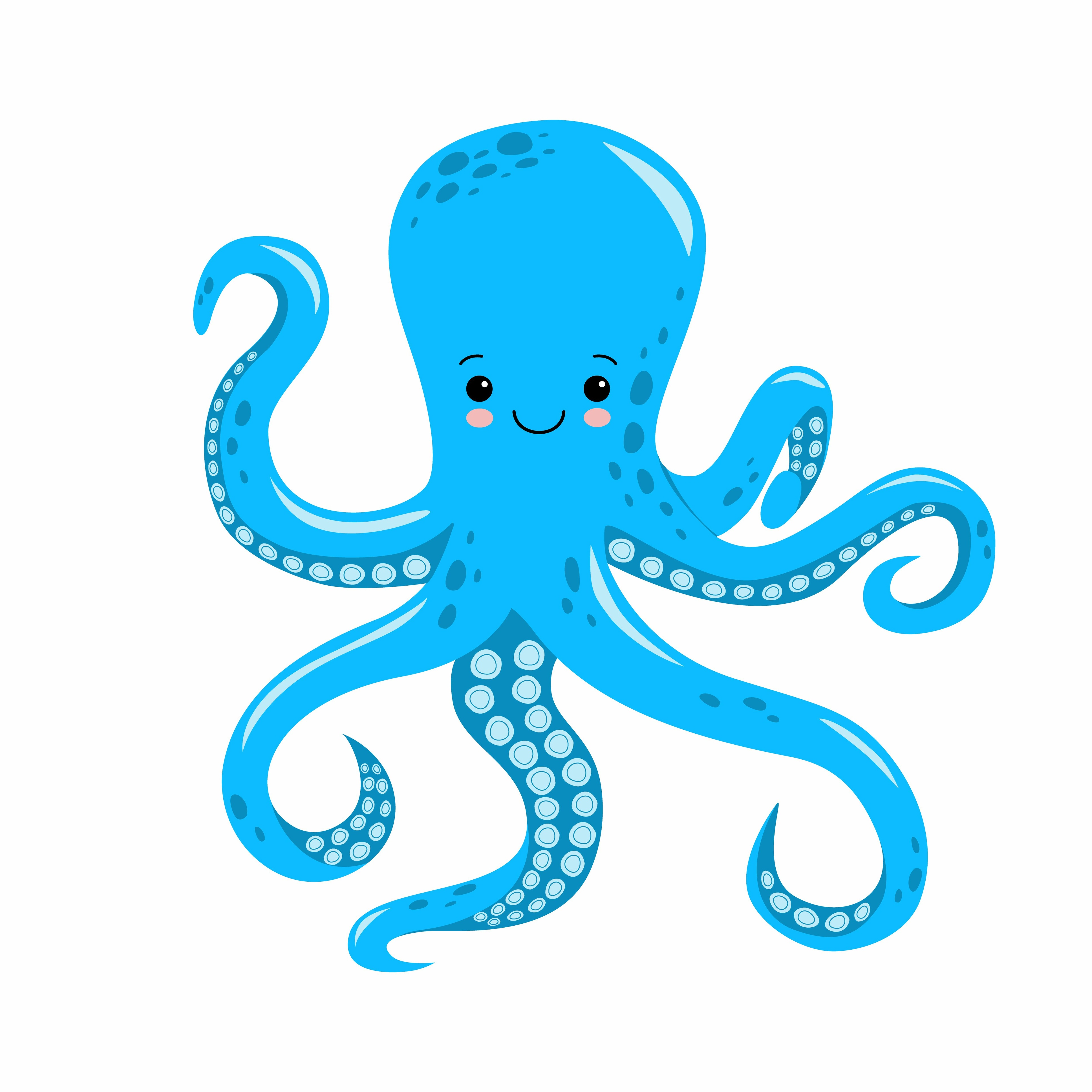 blue cartoon octopus