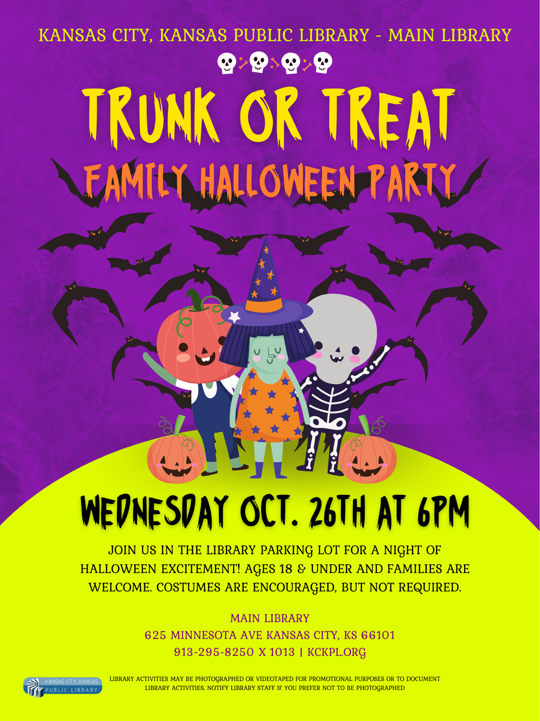 Trunk or Treat Family Halloween party.