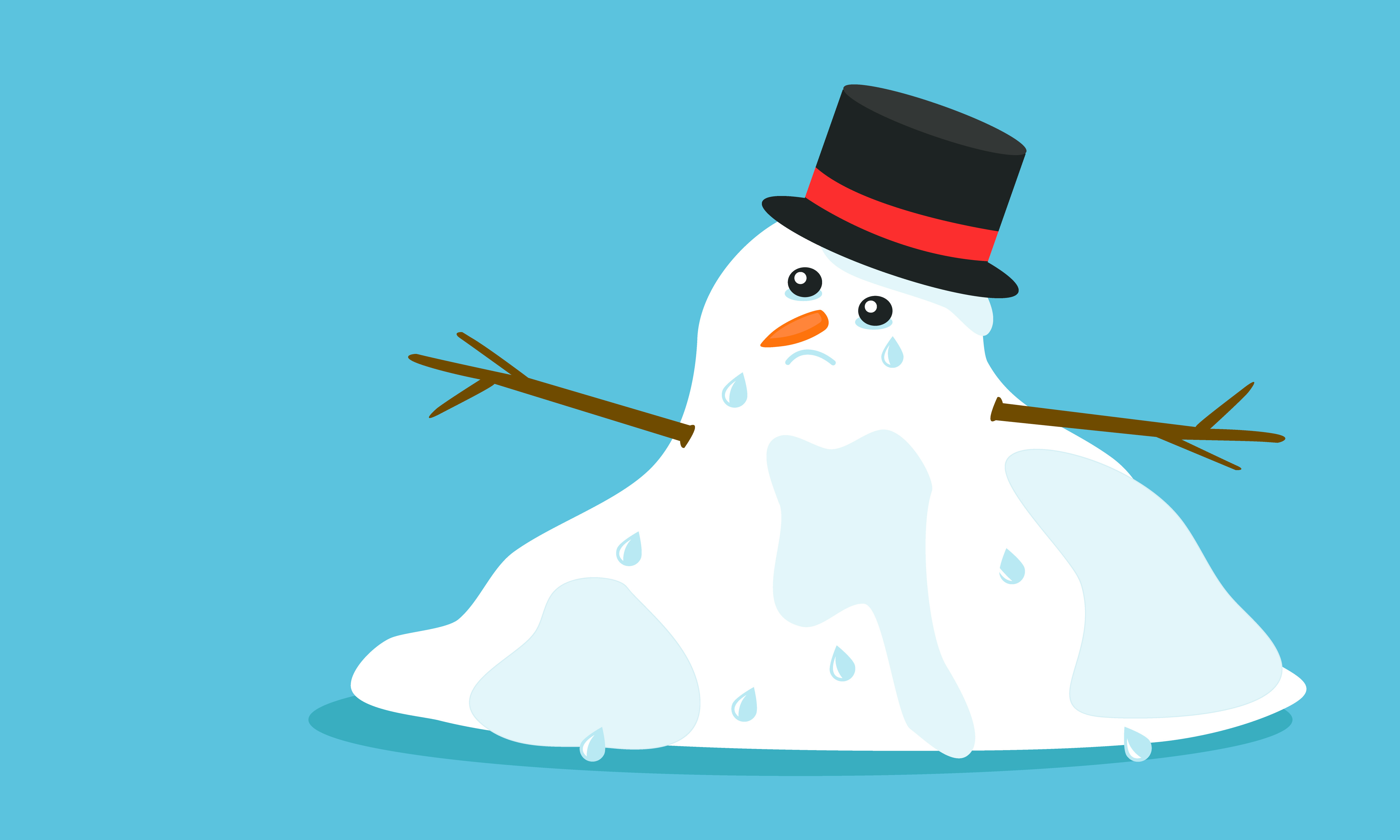 Image of a melted snowman
