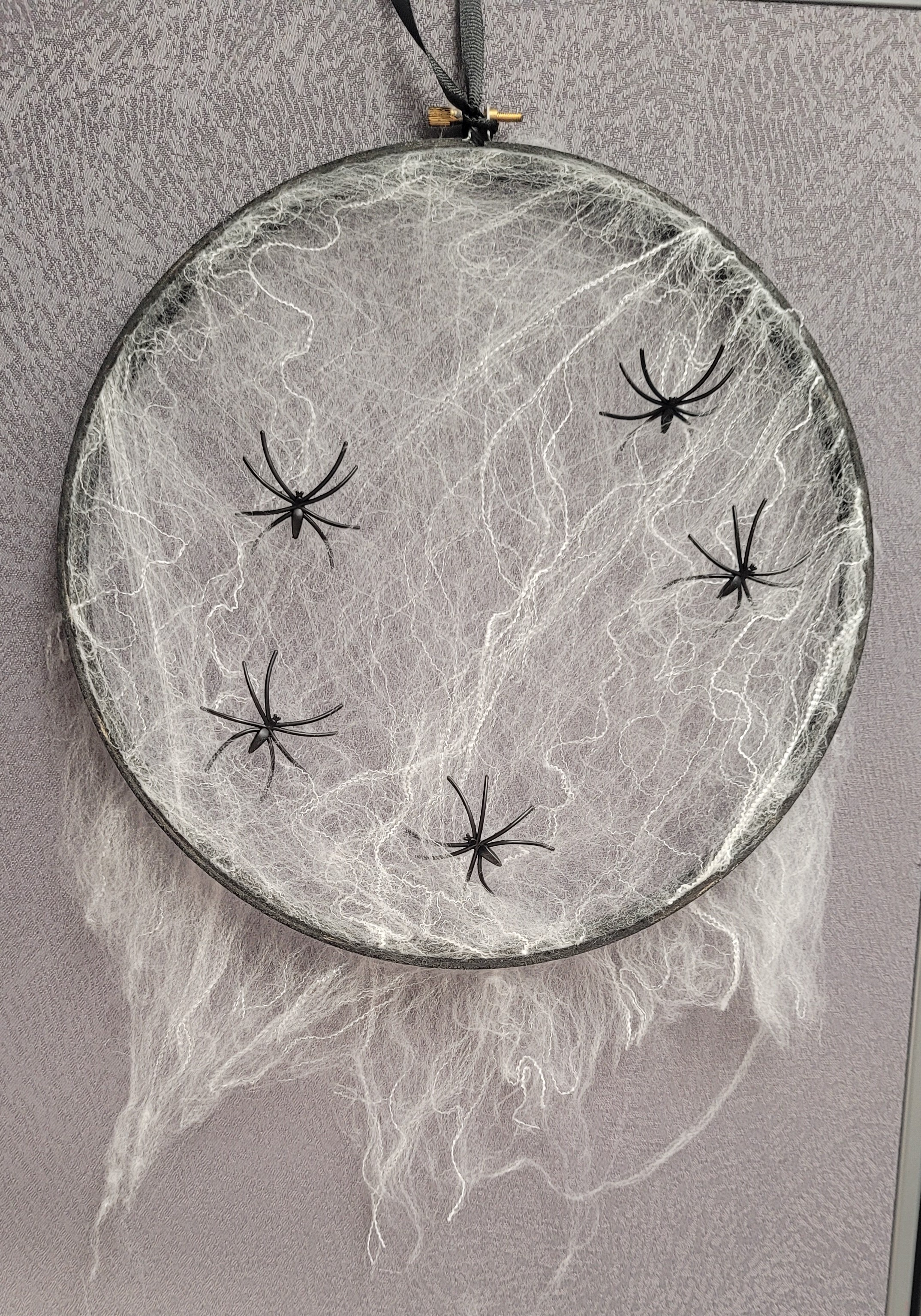 Wreath with cobwebs and spiders
