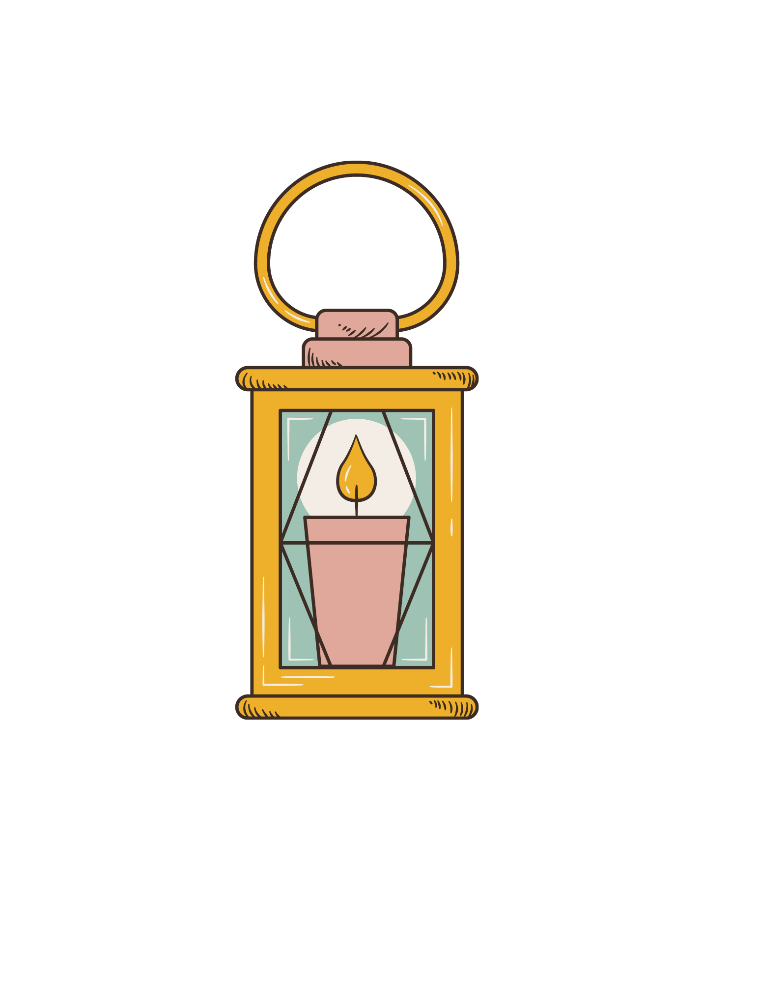 Gold lantern with pink candle
