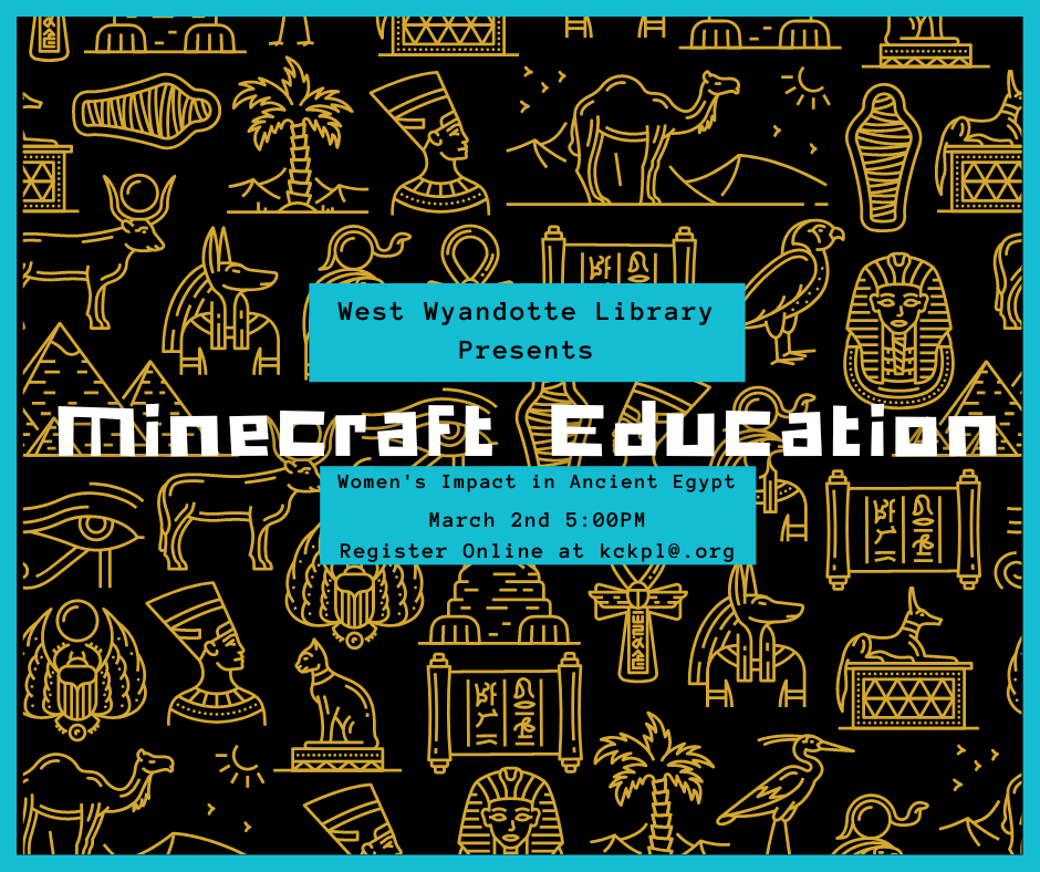 Minecraft Education Ancient Egyptian Poster with information and heiroglyphics