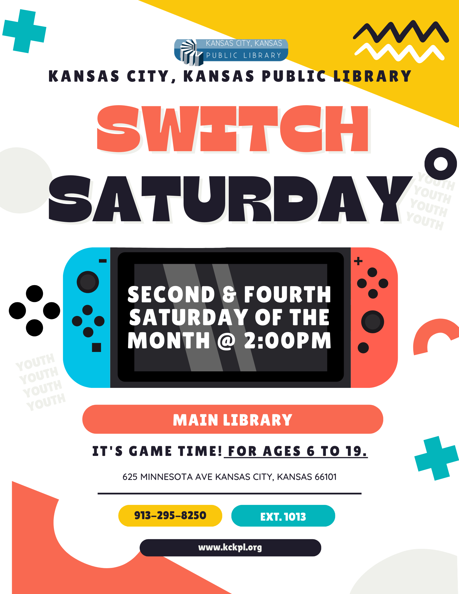 Pictured: Flyer for Switch Saturday, every second and fourth Saturday at 2 p.m.
