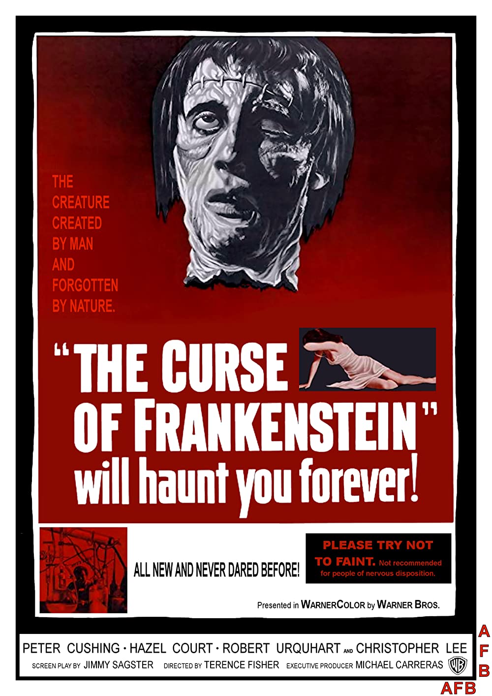 Poster for the movie The Curse of Frankenstein
