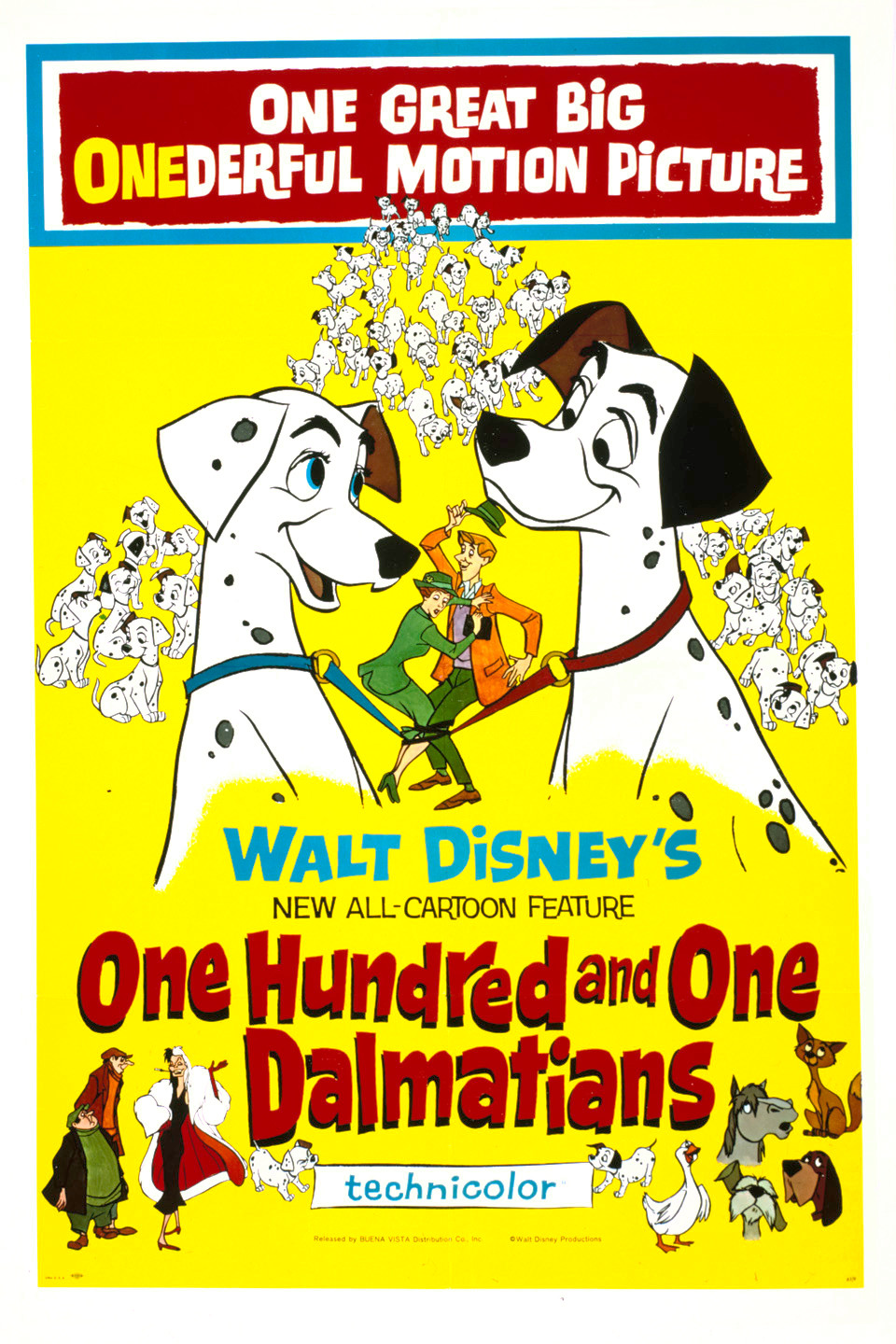 Poster for the movie One Hundred and One Dalmatians