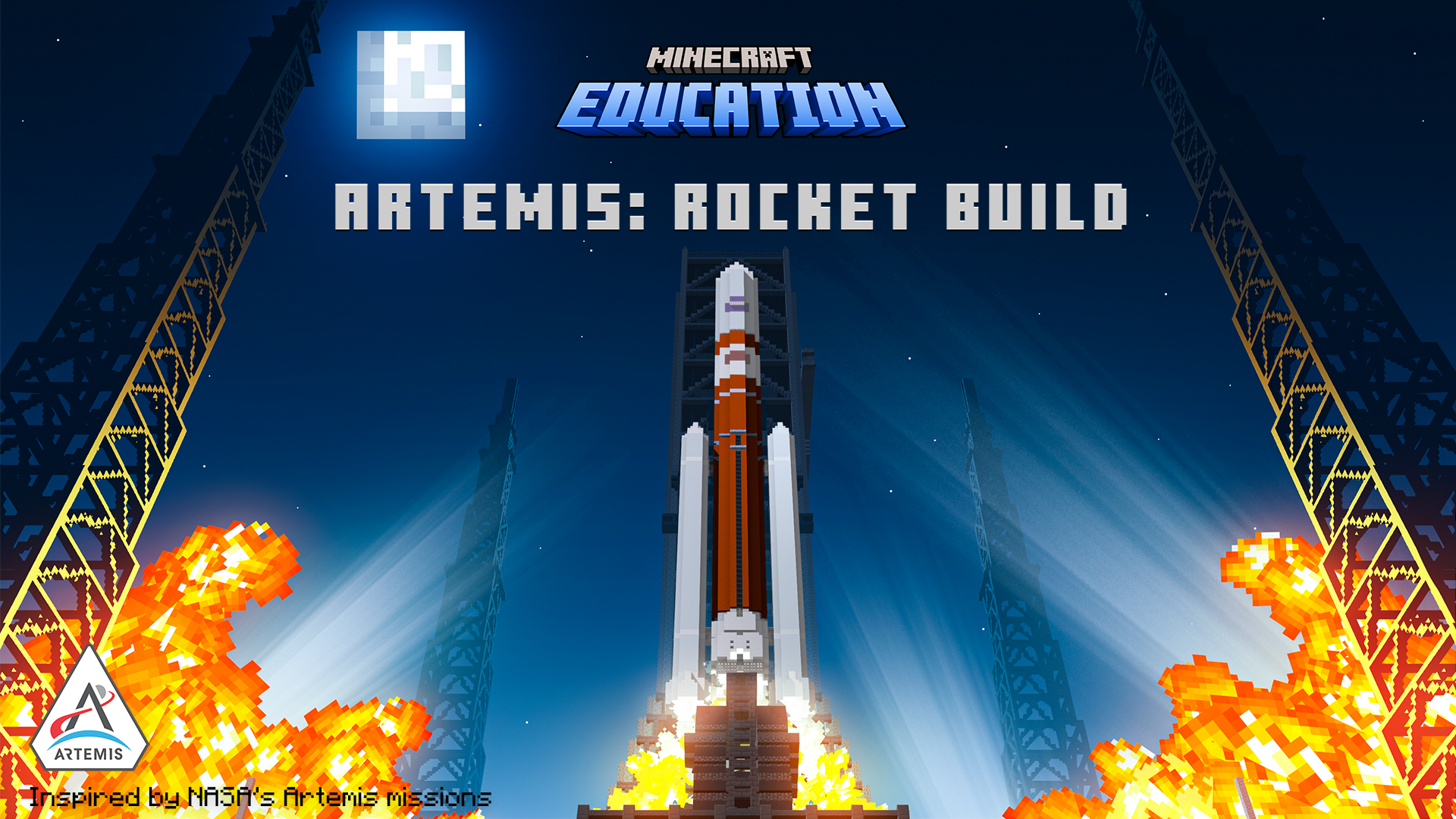 Minecraft Education Artemis Rocket Art