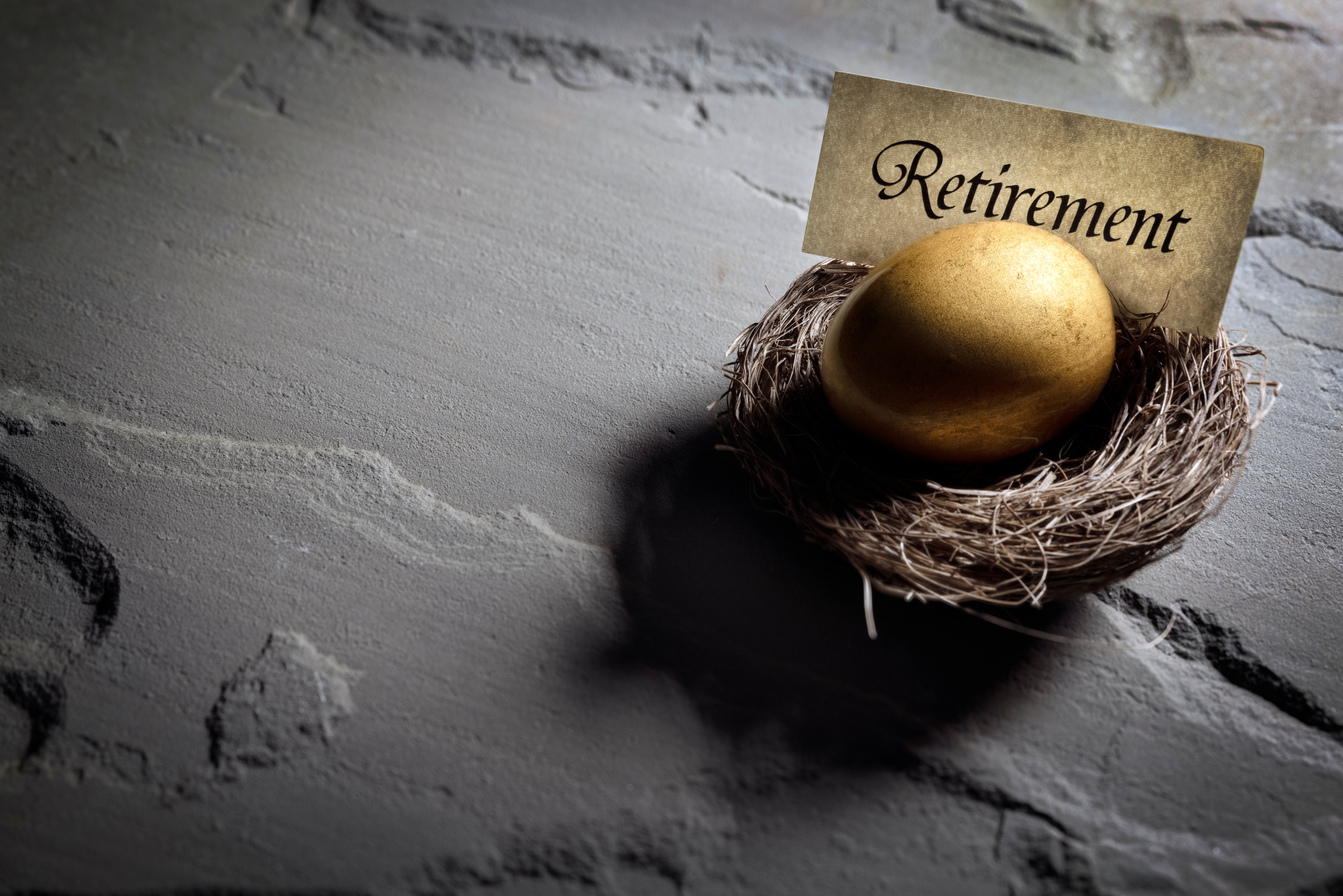 a golden egg in the nest with the word Retirement