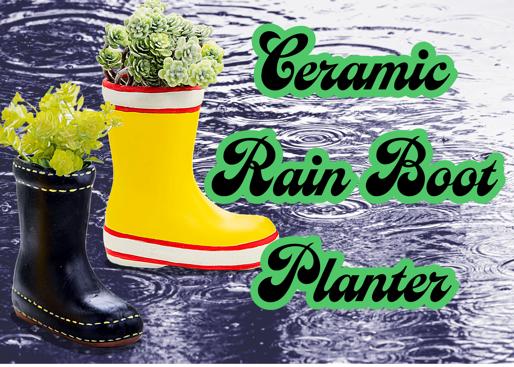 ceramic rain boot planters