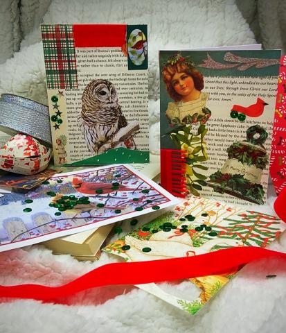 winter holiday upcycled card