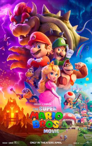 Movie poster featuring characters from the Super Mario Bros. Movie