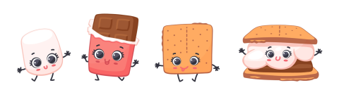 marshmallow+chocolate+graham cracker=S'more