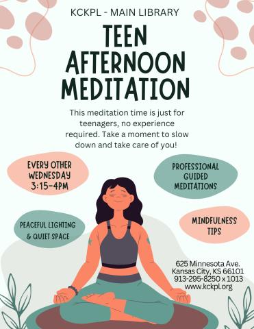 Teen afternoon meditation flyer